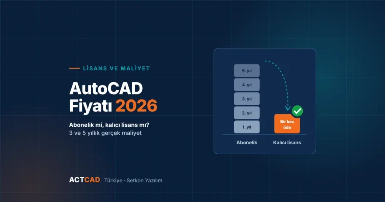 AutoCAD fiyatı 2026, abonelik ve kalıcı lisans maliyet karşılaştırması