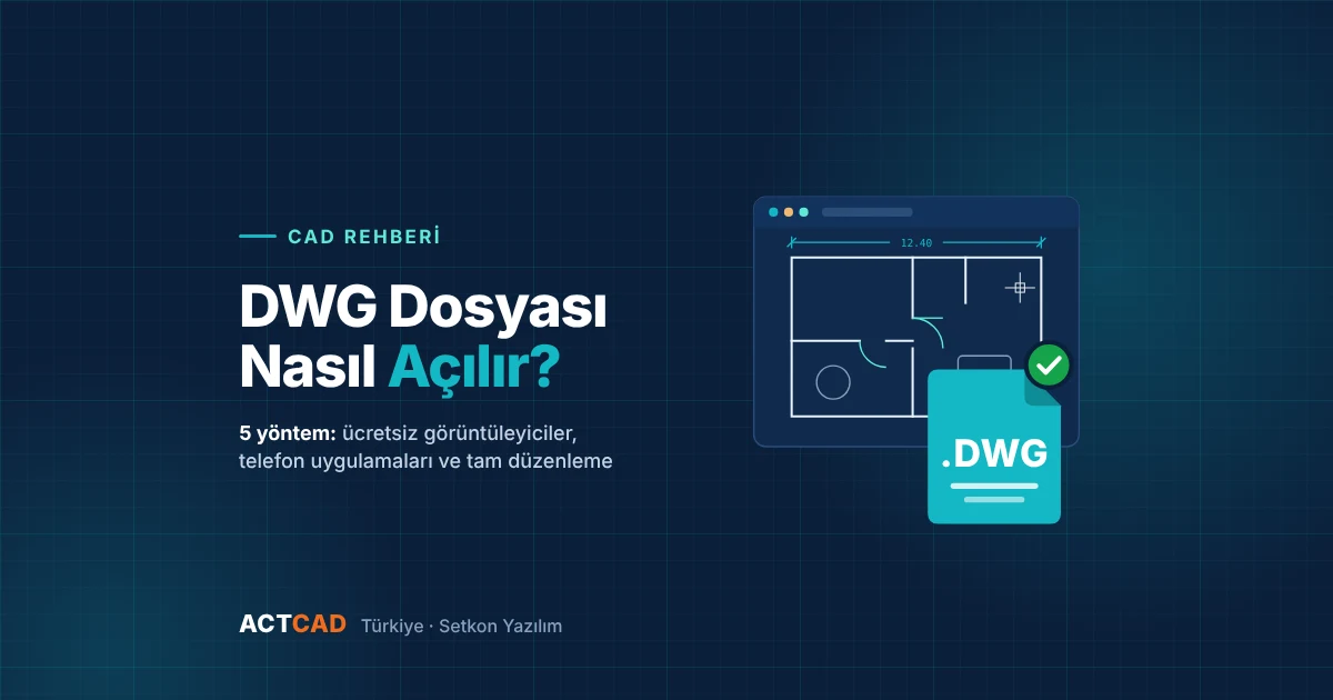 DWG dosyası nasıl açılır, ActCAD rehberi kapak görseli